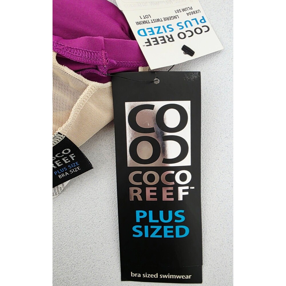 COCO REEF PLUS SIZED Dark Magenta 2-Piece Bathing Suit Sz 22/44C/2X NEW W/ TAGS - Picture 13 of 16